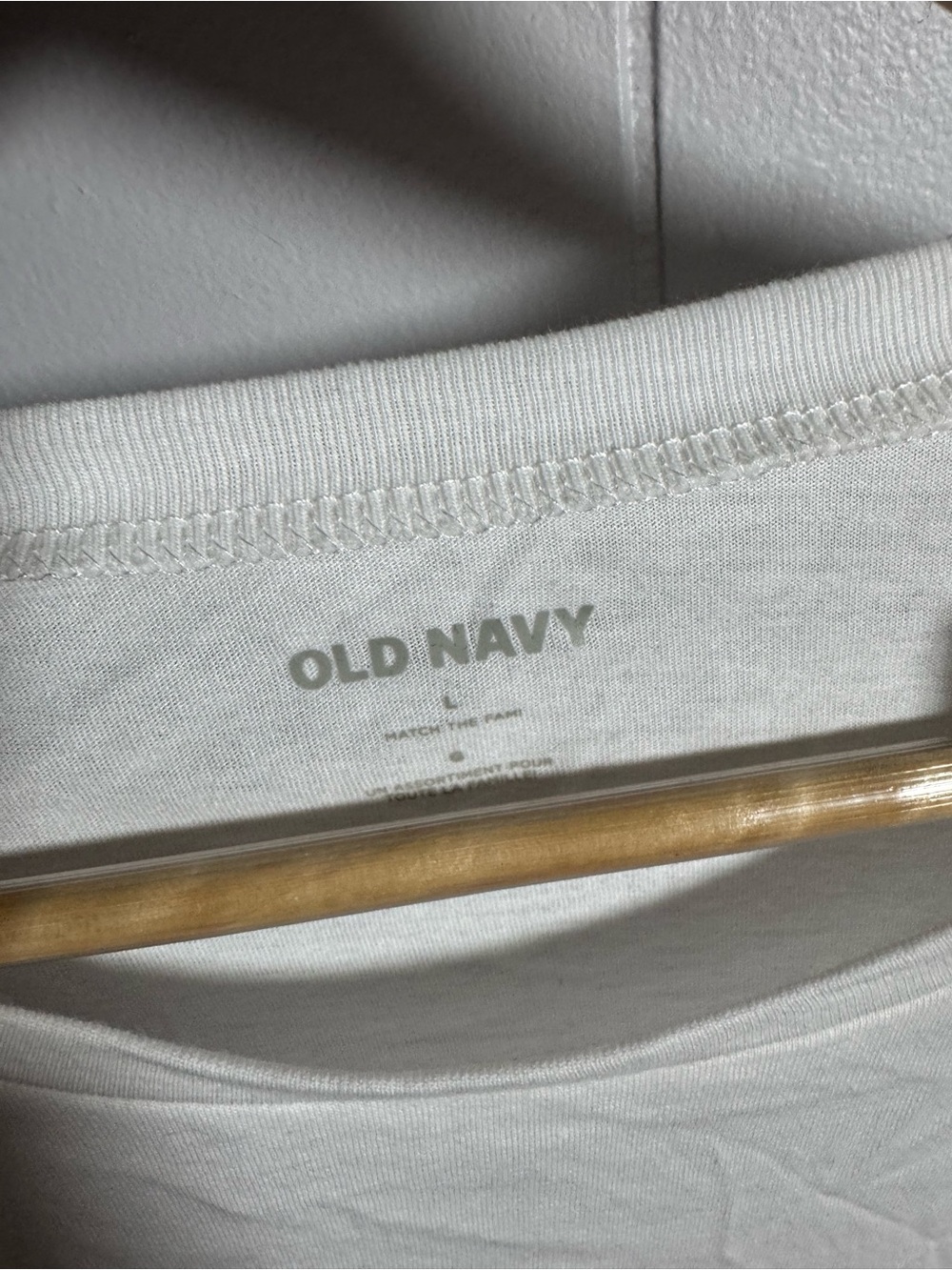 Old Navy White Short Sleeve Crew Tee with Subtle Logo